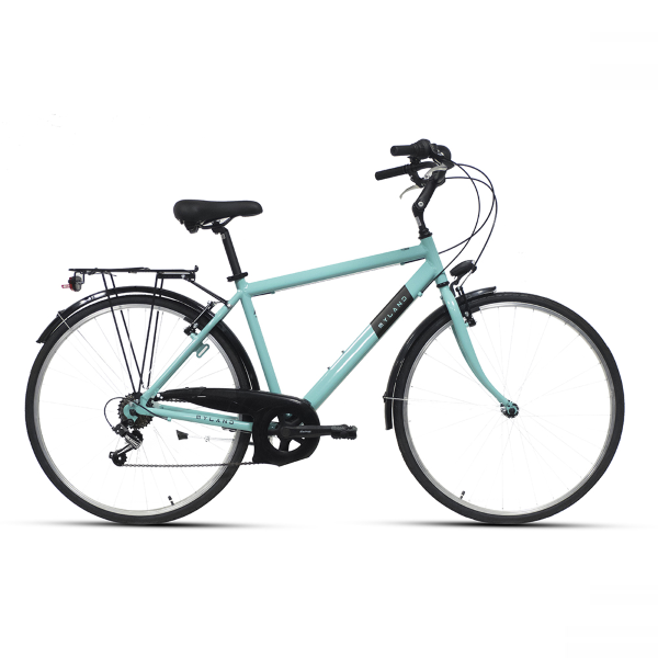 MYLAND, Bici City Uomo 28 7v, Alluminio, Verde Chiaro, Tg. 48-M, MY 2022