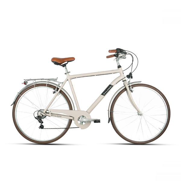 MYLAND, Bici City Uomo 28 7v, Alluminio, Grigio Caldo, Tg. 54-L, MY 2022