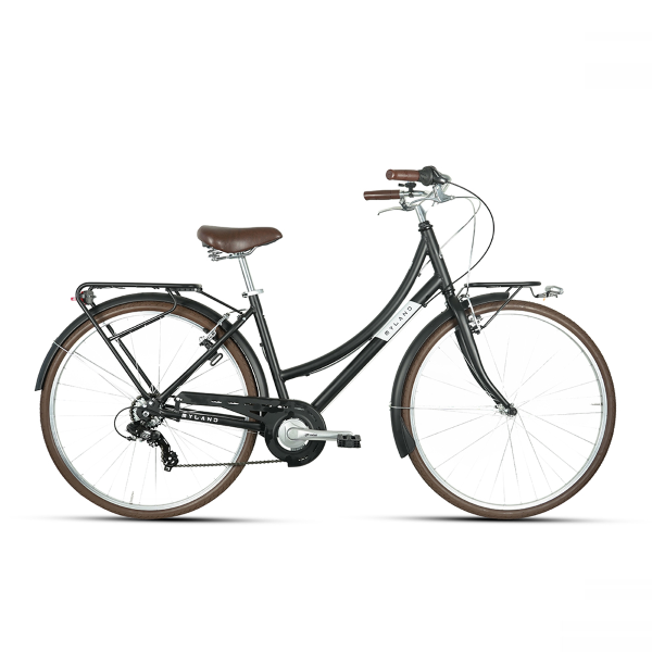 MYLAND, Bici City Donna 28 7v, Alluminio, Nero Segnale, Tg. 46-M, MY 2022