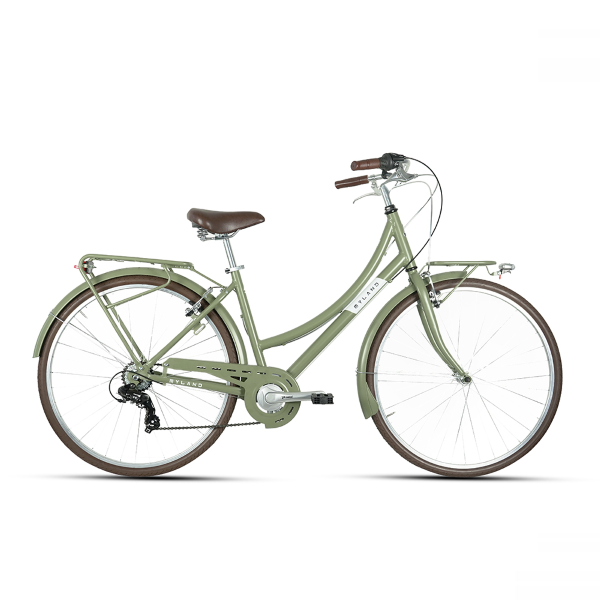 MYLAND, Bici City Donna 28 7v, Alluminio, Verde Canna, Tg. 46-M, MY 2022