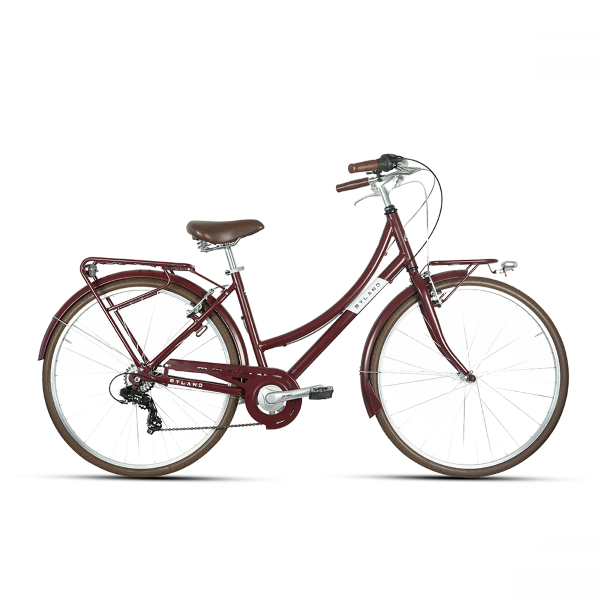 MYLAND, Bici City Donna 28 7v, Alluminio, Rosso Vino, Tg. 46-M, MY 2022