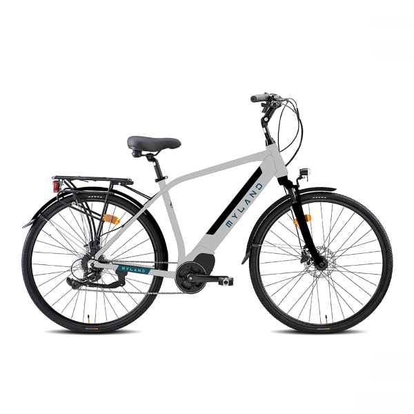 MYLAND, Trekking Hybrid Uomo 28 9v, Alluminio, Grigio, Tg. 50-L, MY 2022