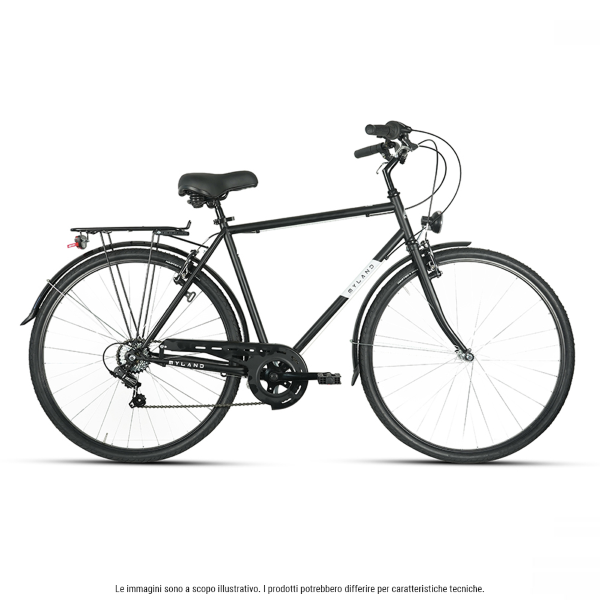 MYLAND, Bici City Uomo 28 7v, Acciaio, Nero Segnale, Tg. 58-XL, MY 2022